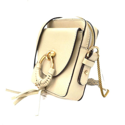 See By Chloe Shoulder Bag Purse Leather Beige Authentic