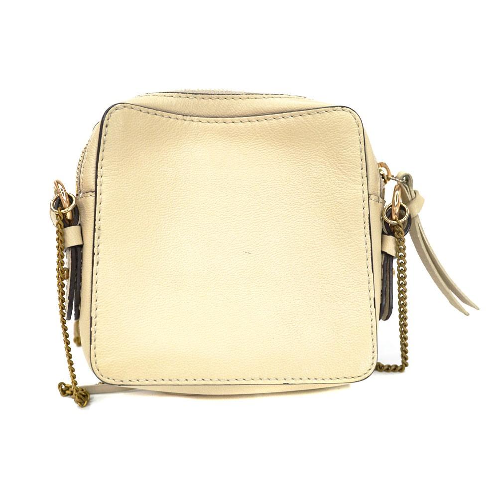 See By Chloe Shoulder Bag Purse Leather Beige Authentic