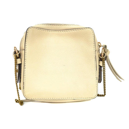 See By Chloe Shoulder Bag Purse Leather Beige Authentic