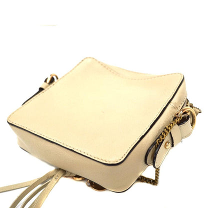 See By Chloe Shoulder Bag Purse Leather Beige Authentic