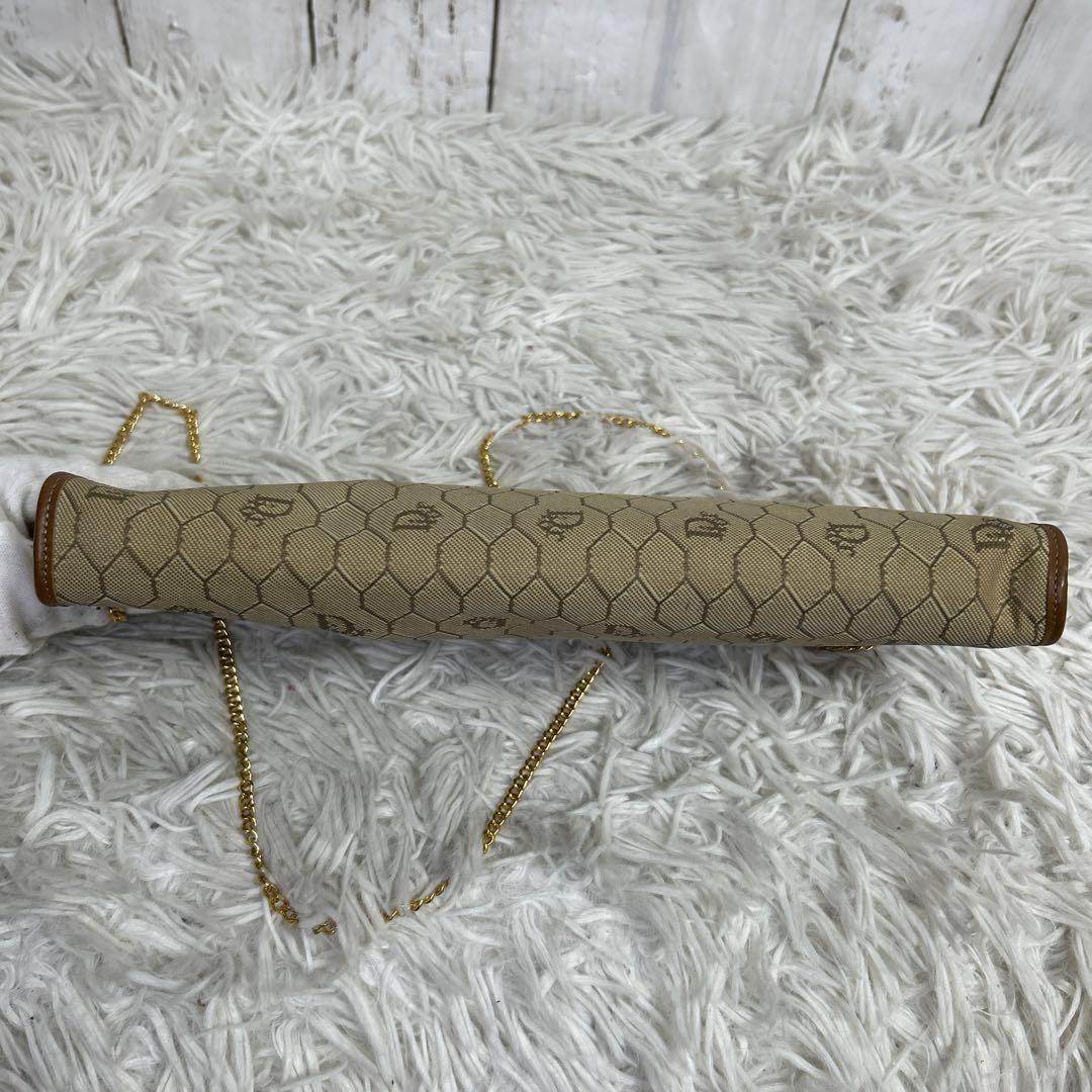 Christian Dior Shoulder Bag Purse Honeycomb Canvas Beige Brown Authentic