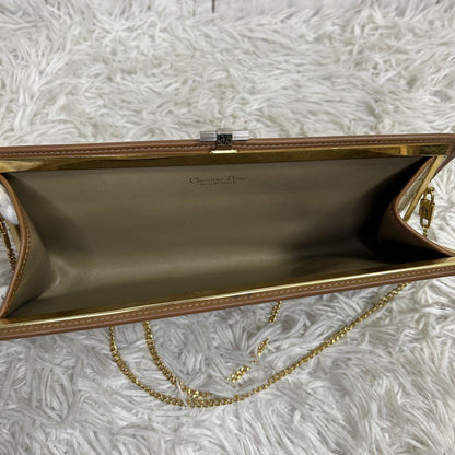 Christian Dior Shoulder Bag Purse Honeycomb Canvas Beige Brown Authentic