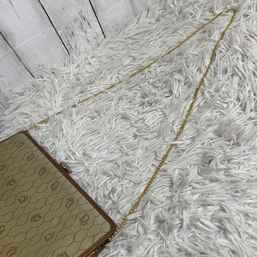 Christian Dior Shoulder Bag Purse Honeycomb Canvas Beige Brown Authentic