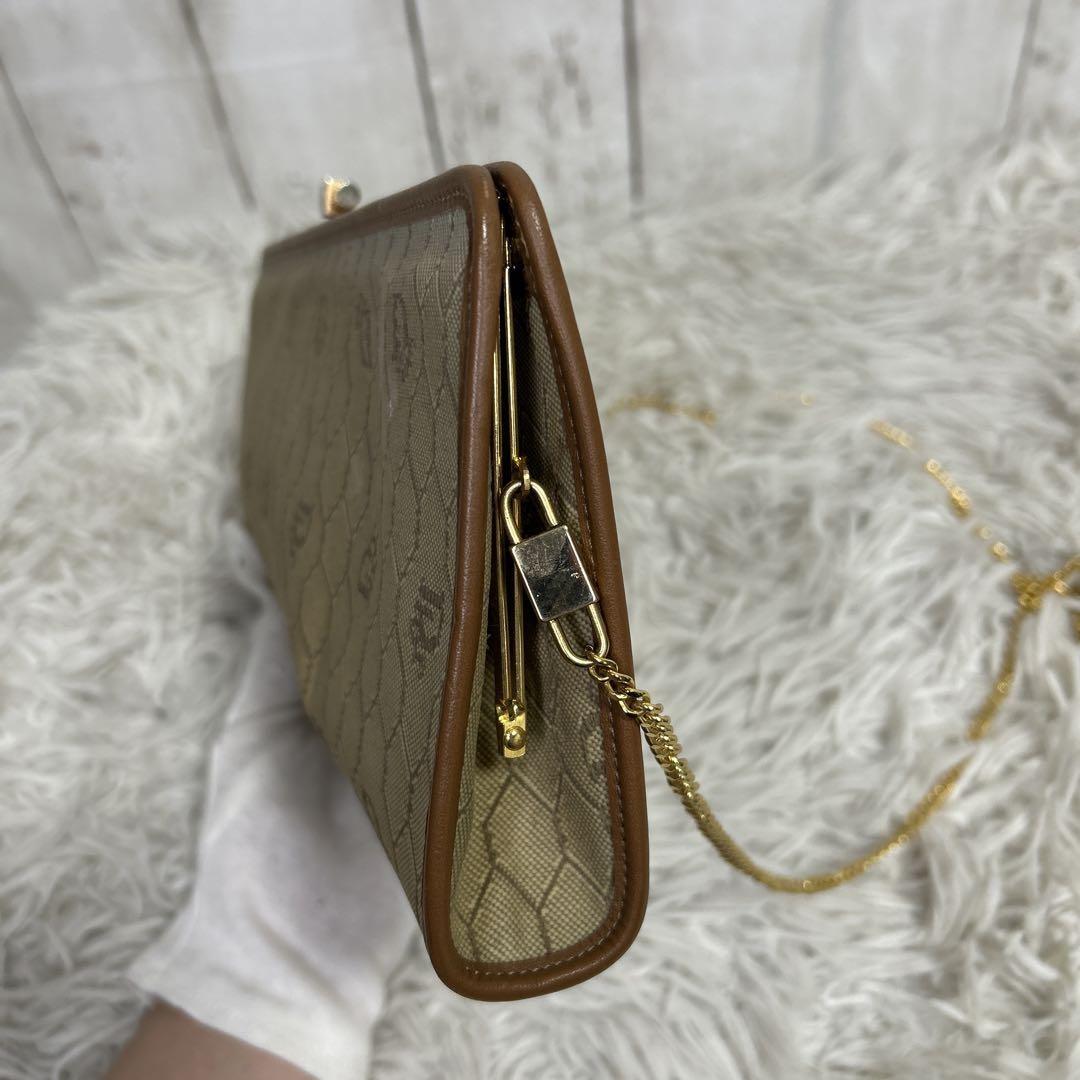 Christian Dior Shoulder Bag Purse Honeycomb Canvas Beige Brown Authentic