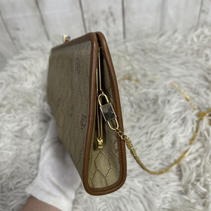 Christian Dior Shoulder Bag Purse Honeycomb Canvas Beige Brown Authentic