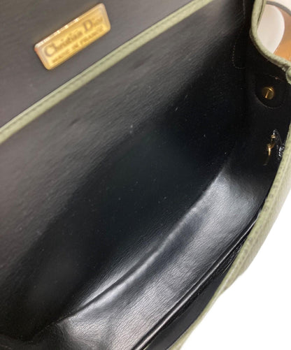 Christian Dior Shoulder Bag Purse CD Green Authentic