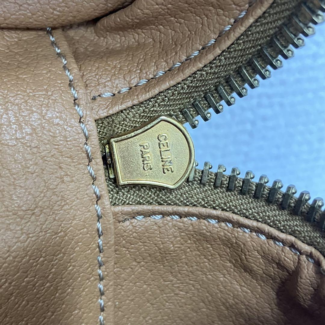 CELINE Vanity Bag Hand Bag Tote Purse Macadam Brown Authentic