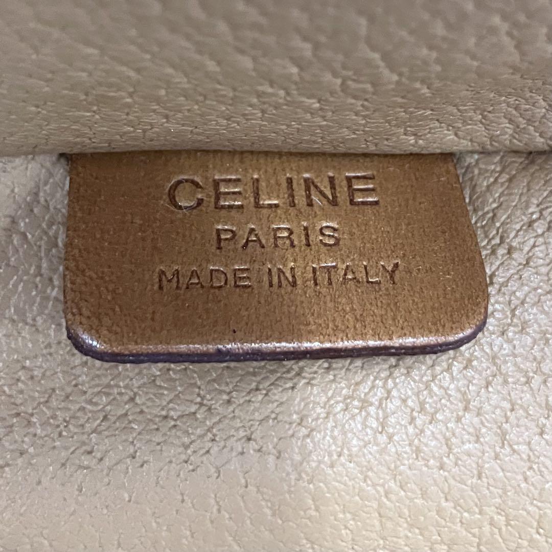 CELINE Vanity Bag Hand Bag Tote Purse Macadam Brown Authentic