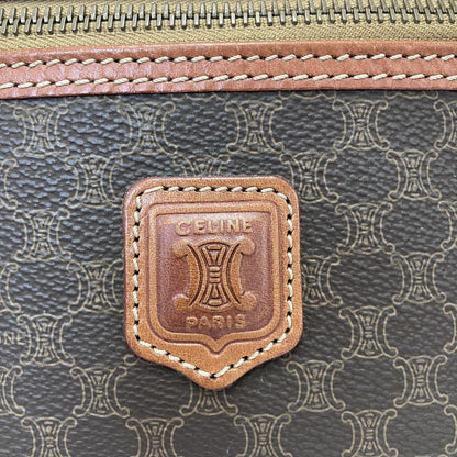 CELINE Vanity Bag Hand Bag Tote Purse Macadam Brown Authentic