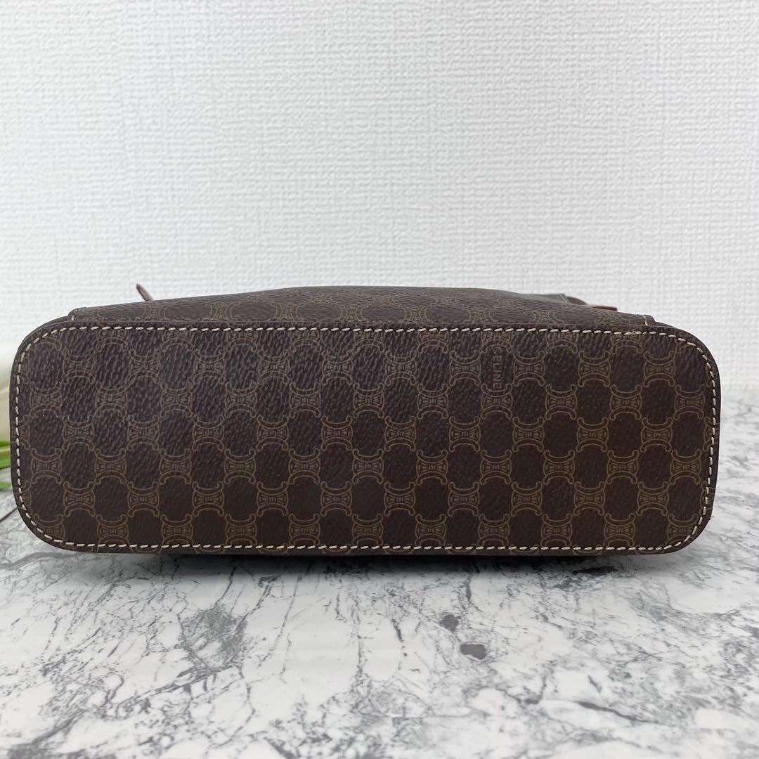 CELINE Vanity Bag Hand Bag Tote Purse Macadam Brown Authentic
