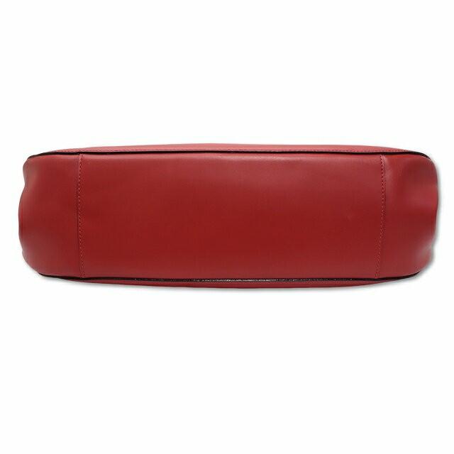 CELINE Hand Shoulder Bag Tote Purse Leather Red Authentic