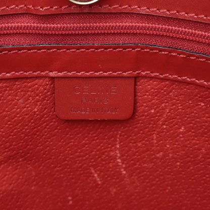 CELINE Hand Shoulder Bag Tote Purse Leather Red Authentic
