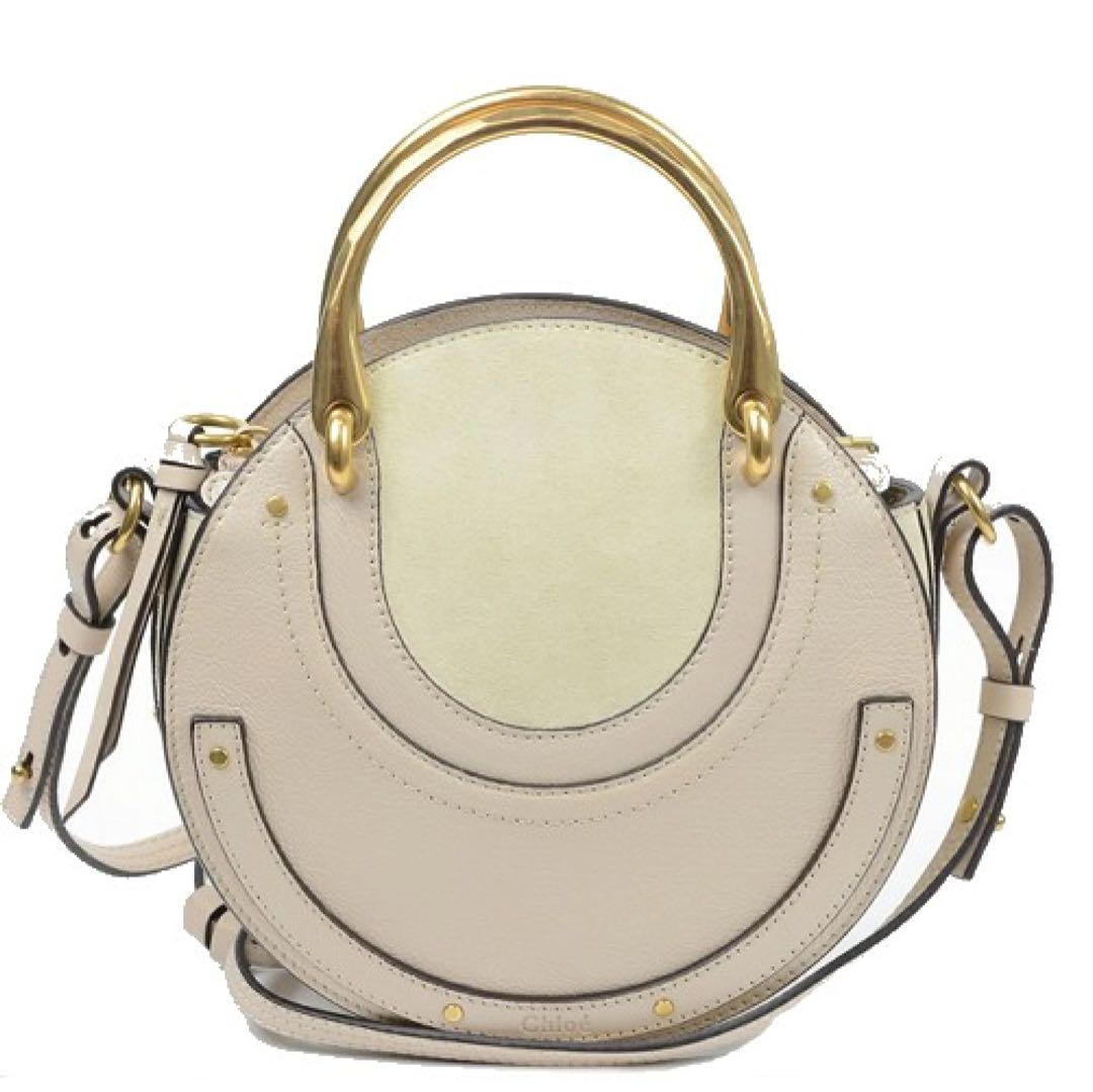 Chloe Purse Pixie convertible handbag shoulder bag Beige Leather Women's Auth