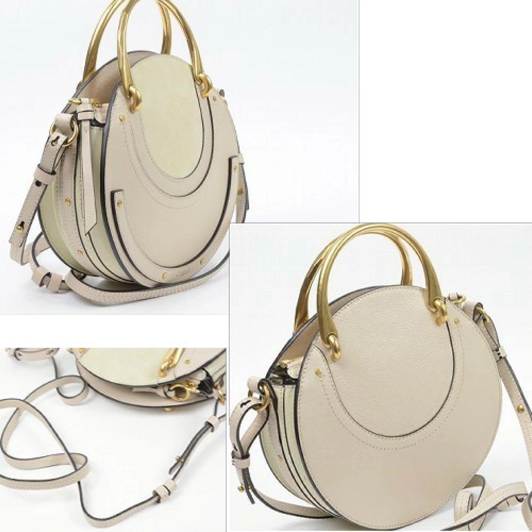 Chloe Purse Pixie convertible handbag shoulder bag Beige Leather Women's Auth