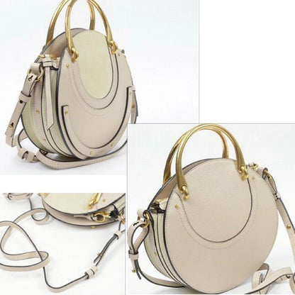 Chloe Purse Pixie convertible handbag shoulder bag Beige Leather Women's Auth