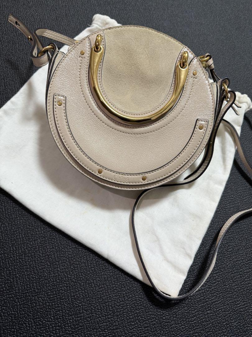 Chloe Purse Pixie convertible handbag shoulder bag Beige Leather Women's Auth