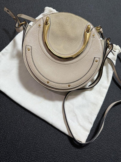 Chloe Purse Pixie convertible handbag shoulder bag Beige Leather Women's Auth