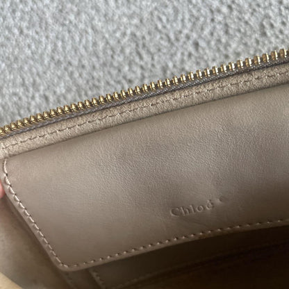 Chloe Purse shoulder bag Leather chain Logo beige gray gold leather Women's Used