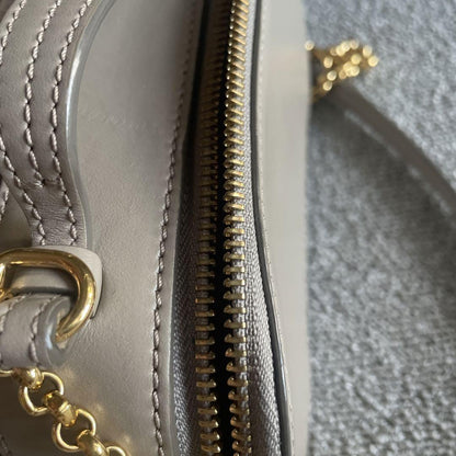 Chloe Purse shoulder bag Leather chain Logo beige gray gold leather Women's Used