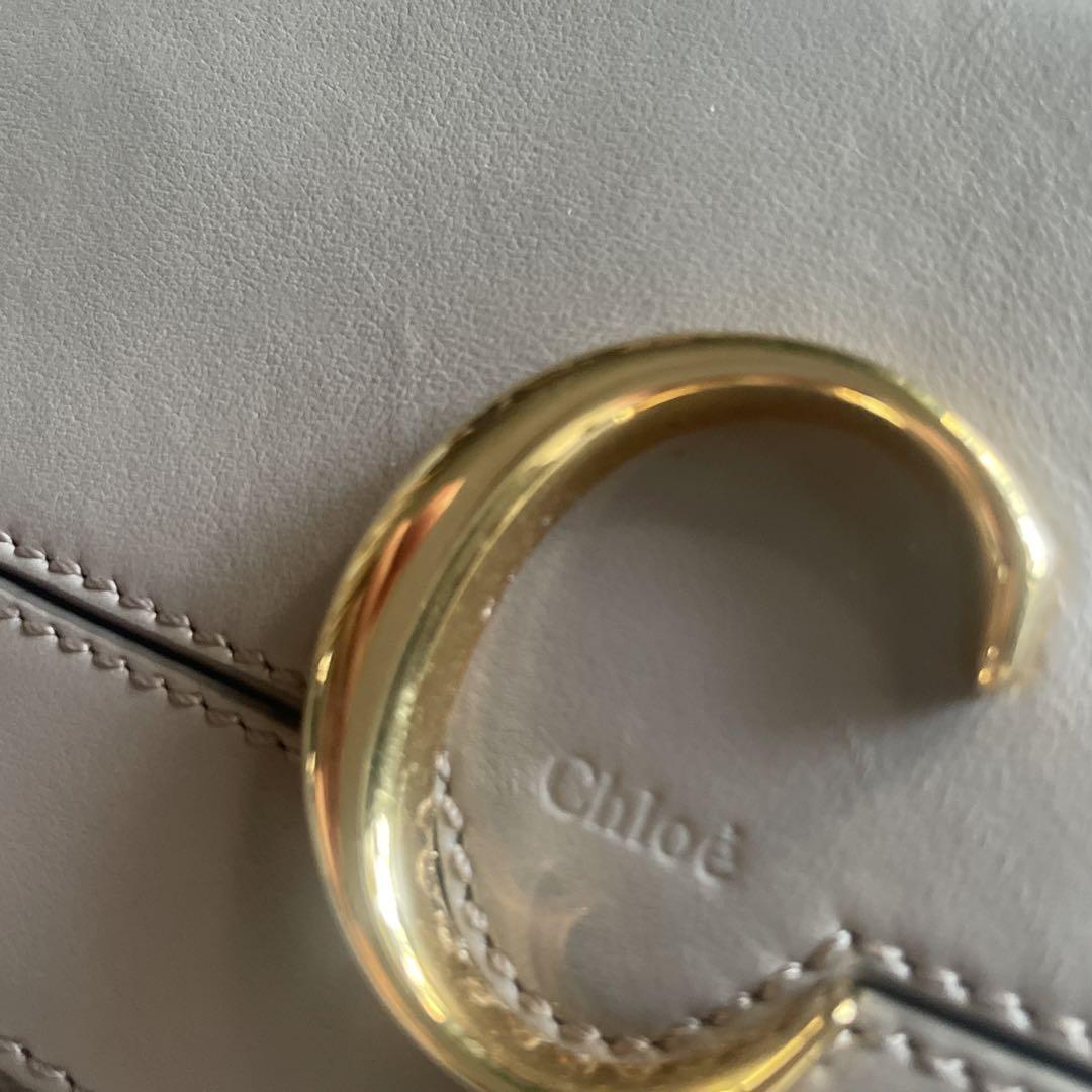 Chloe Purse shoulder bag Leather chain Logo beige gray gold leather Women's Used