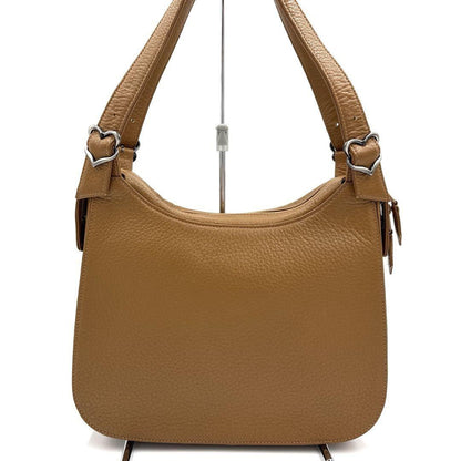 Saint Laurent Hand Bag Tote Purse Logo Leather Camel Authentic