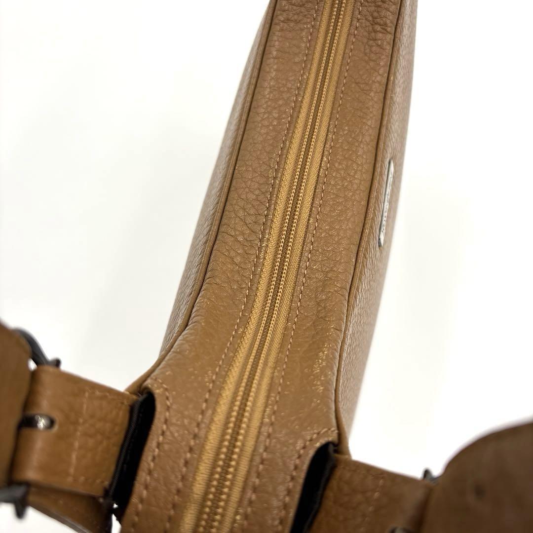 Saint Laurent Hand Bag Tote Purse Logo Leather Camel Authentic