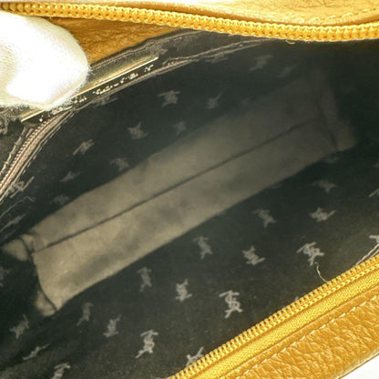 Saint Laurent Hand Bag Tote Purse Logo Leather Camel Authentic