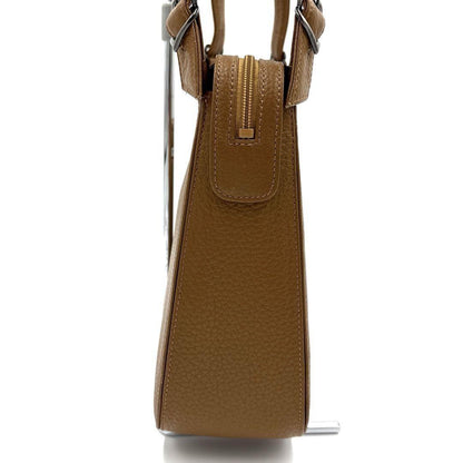 Saint Laurent Hand Bag Tote Purse Logo Leather Camel Authentic