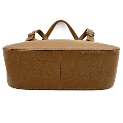 Saint Laurent Hand Bag Tote Purse Logo Leather Camel Authentic