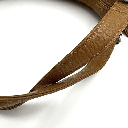 Saint Laurent Hand Bag Tote Purse Logo Leather Camel Authentic