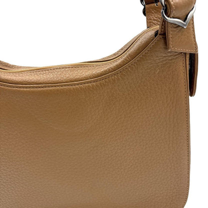 Saint Laurent Hand Bag Tote Purse Logo Leather Camel Authentic