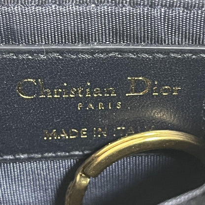 Christian Dior Coin Case Wallet Purse Compact Trotter CD Navy Gold Authentic