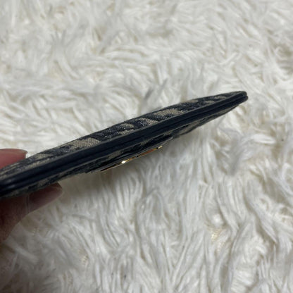 Christian Dior Coin Case Wallet Purse Compact Trotter CD Navy Gold Authentic