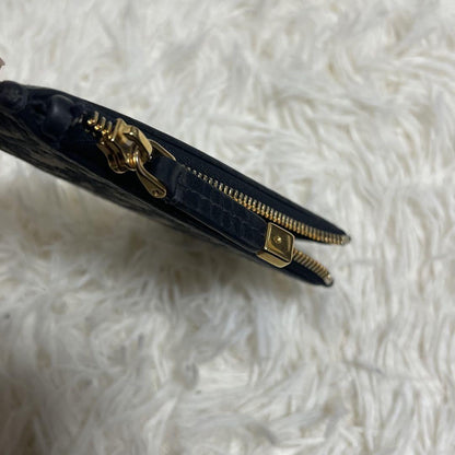 Christian Dior Coin Case Wallet Purse Compact Trotter CD Navy Gold Authentic