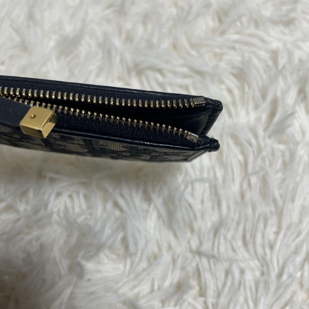 Christian Dior Coin Case Wallet Purse Compact Trotter CD Navy Gold Authentic