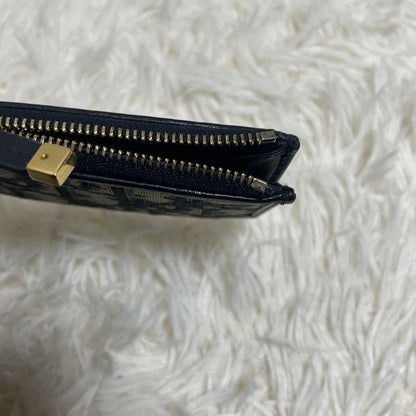 Christian Dior Coin Case Wallet Purse Compact Trotter CD Navy Gold Authentic