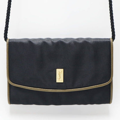 Saint Laurent Shoulder Bag Purse 2way YSL Cassandra Satin Black Authentic