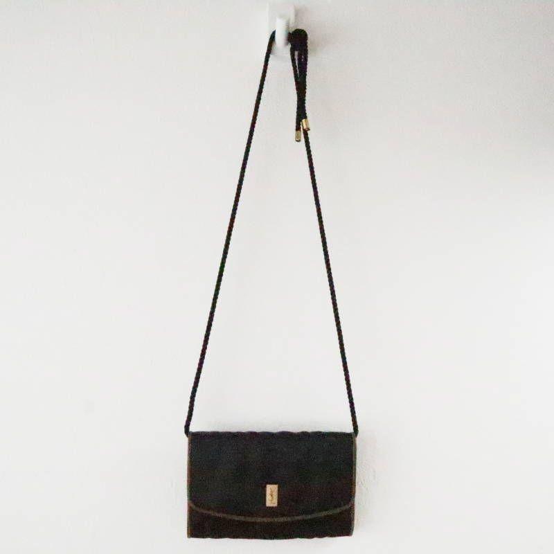 Saint Laurent Shoulder Bag Purse 2way YSL Cassandra Satin Black Authentic