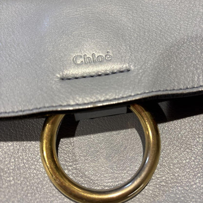 Chloe Shoulder Bag Purse Leather Gray Authentic