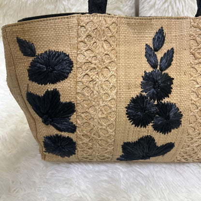 FENDI handbag Tote Purse light Brown flower embroidery Authentic Women's Used