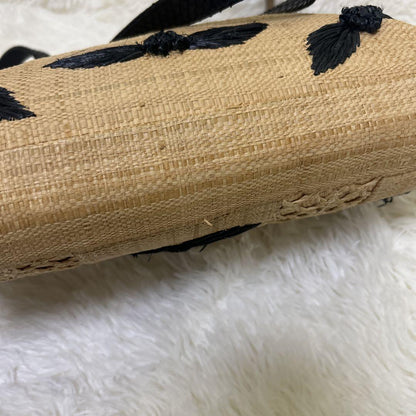 FENDI handbag Tote Purse light Brown flower embroidery Authentic Women's Used