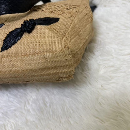 FENDI handbag Tote Purse light Brown flower embroidery Authentic Women's Used