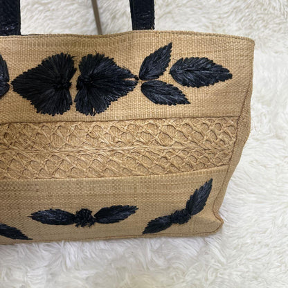 FENDI handbag Tote Purse light Brown flower embroidery Authentic Women's Used