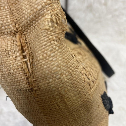 FENDI handbag Tote Purse light Brown flower embroidery Authentic Women's Used