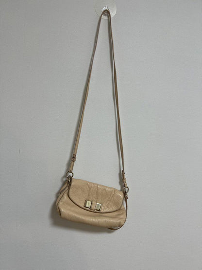 Chloe Shoulder Bag Logo Beige Gold Authentic Leather Women's Used