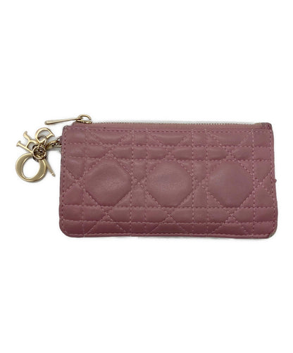 Christian Dior Coin Case Card Holder Wallet Purse Compact Pink Authentic