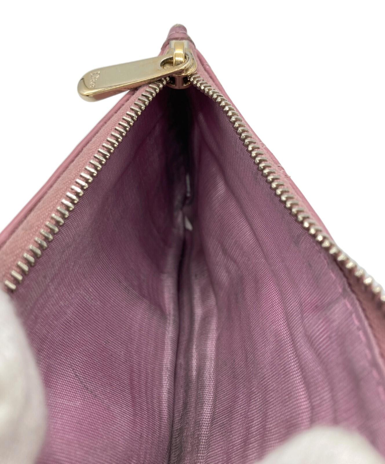 Christian Dior Coin Case Card Holder Wallet Purse Compact Pink Authentic