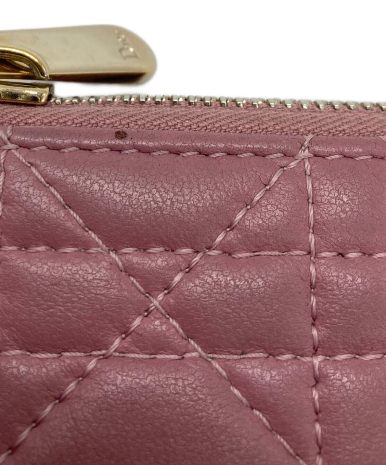 Christian Dior Coin Case Card Holder Wallet Purse Compact Pink Authentic