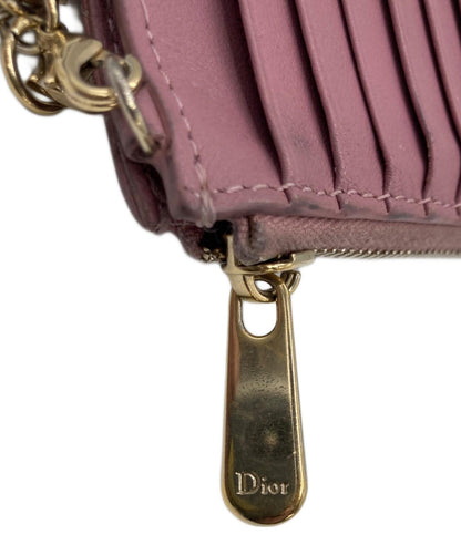 Christian Dior Coin Case Card Holder Wallet Purse Compact Pink Authentic