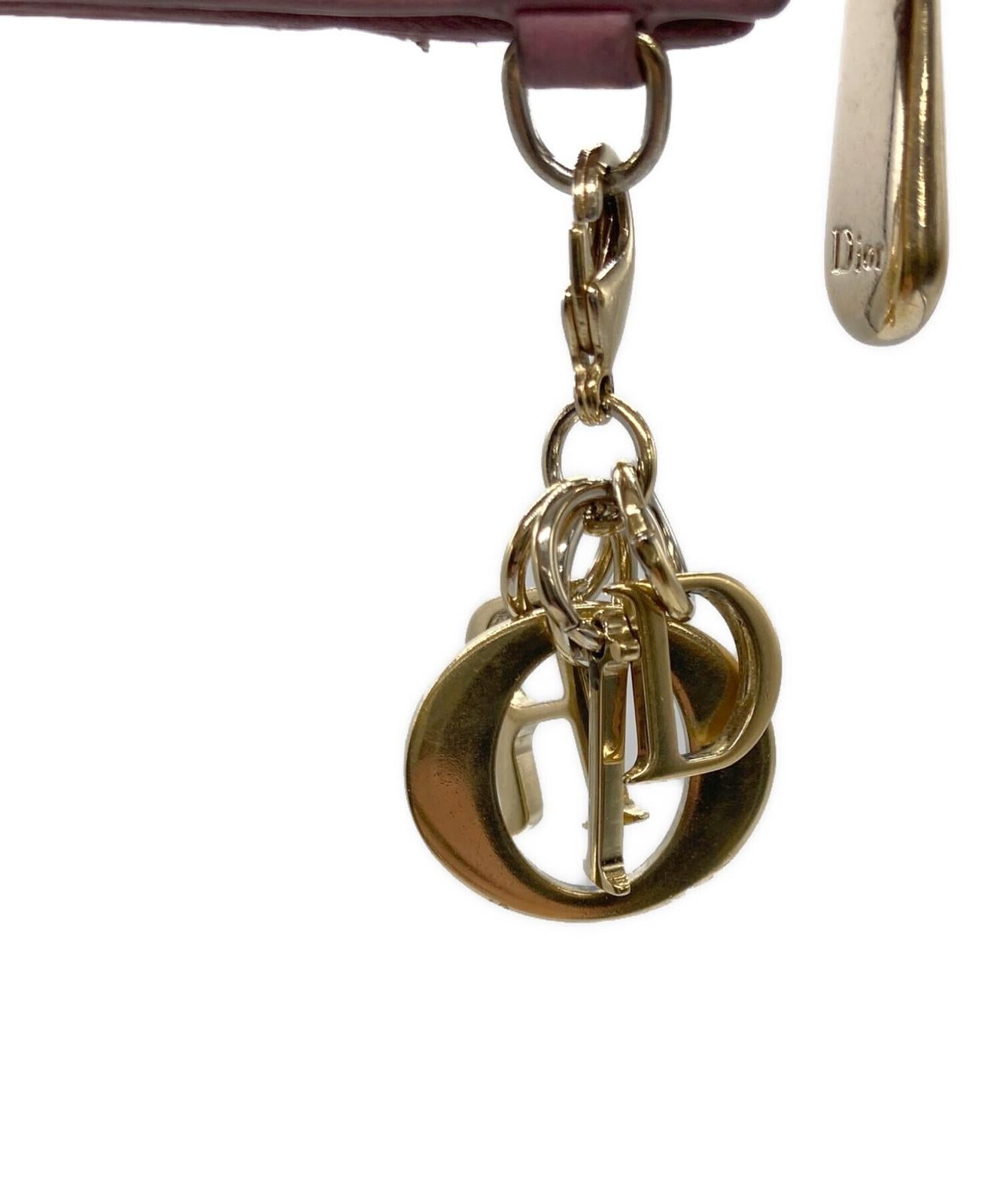 Christian Dior Coin Case Card Holder Wallet Purse Compact Pink Authentic